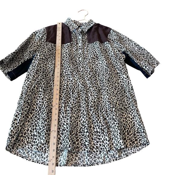 McKenna Quinn pop over button leopard with faux suede detail size XXL - Picture 4 of 7